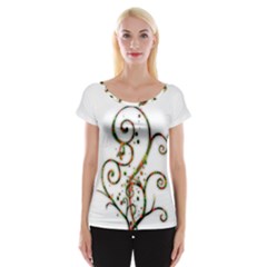 Scroll Magic Fantasy Design Women s Cap Sleeve Top