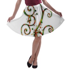Scroll Magic Fantasy Design A-line Skater Skirt