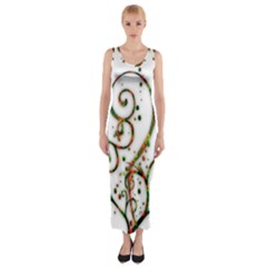 Scroll Magic Fantasy Design Fitted Maxi Dress by Nexatart