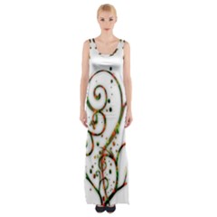 Scroll Magic Fantasy Design Maxi Thigh Split Dress