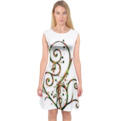 Scroll Magic Fantasy Design Capsleeve Midi Dress by Nexatart