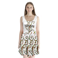 Scroll Magic Fantasy Design Split Back Mini Dress  by Nexatart