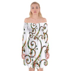 Scroll Magic Fantasy Design Off Shoulder Skater Dress by Nexatart