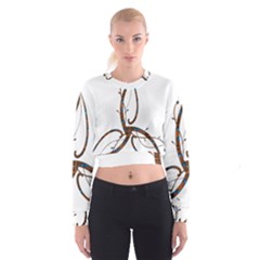 Abstract Shape Stylized Designed Cropped Sweatshirt by Nexatart