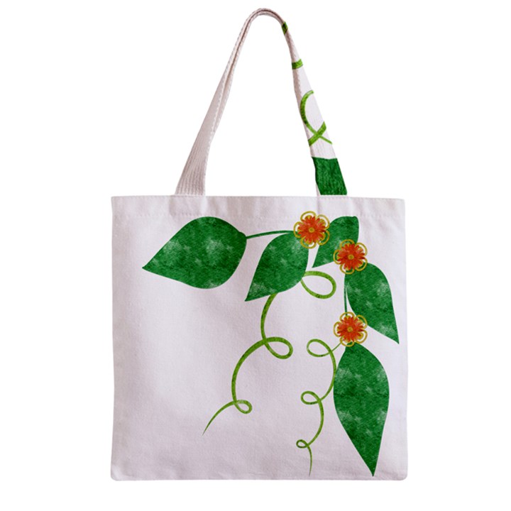 Scrapbook Green Nature Grunge Zipper Grocery Tote Bag