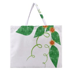 Scrapbook Green Nature Grunge Zipper Large Tote Bag by Nexatart