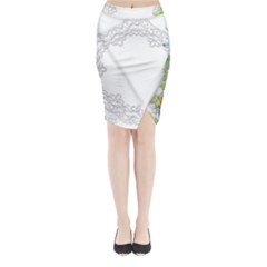 Scrapbook Element Lace Embroidery Midi Wrap Pencil Skirt by Nexatart