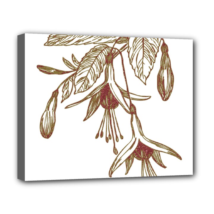 Floral Spray Gold And Red Pretty Deluxe Canvas 20  x 16  