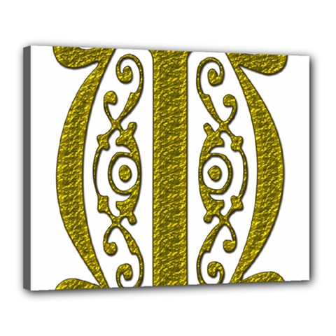 Gold Scroll Design Ornate Ornament Canvas 20  X 16  by Nexatart