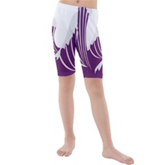 Waves Purple Wave Water Chevron Sea Beach Kids  Mid Length Swim Shorts by Mariart