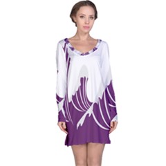 Waves Purple Wave Water Chevron Sea Beach Long Sleeve Nightdress by Mariart