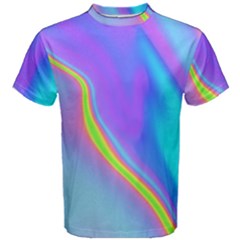 Aurora Color Rainbow Space Blue Sky Purple Yellow Men s Cotton Tee by Mariart