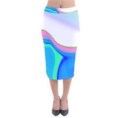 Aurora Color Rainbow Space Blue Sky Purple Yellow Green Velvet Midi Pencil Skirt by Mariart