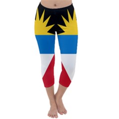 Banner Flag Sun Line Chevron Red White Black Blue Capri Winter Leggings 