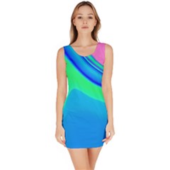 Aurora Color Rainbow Space Blue Sky Sleeveless Bodycon Dress