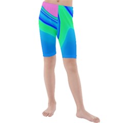 Aurora Color Rainbow Space Blue Sky Kids  Mid Length Swim Shorts