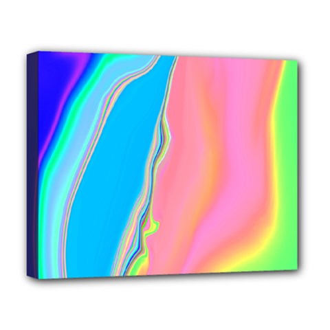 Aurora Color Rainbow Space Blue Sky Purple Yellow Green Pink Deluxe Canvas 20  X 16  