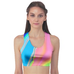 Aurora Color Rainbow Space Blue Sky Purple Yellow Green Pink Sports Bra by Mariart