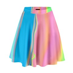 Aurora Color Rainbow Space Blue Sky Purple Yellow Green Pink High Waist Skirt by Mariart