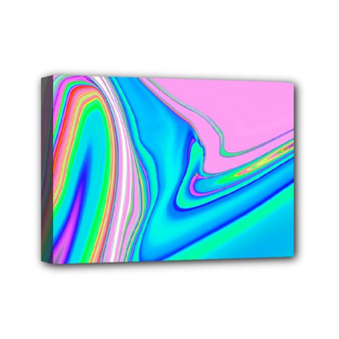 Aurora Color Rainbow Space Blue Sky Purple Yellow Green Pink Red Mini Canvas 7  X 5 