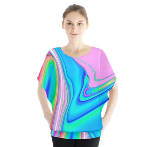 Aurora Color Rainbow Space Blue Sky Purple Yellow Green Pink Red Blouse by Mariart