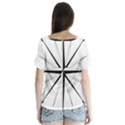 Compase Star Rose Black White Flutter Sleeve Top View2