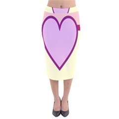 Cute Gender Gendercute Flags Love Heart Line Valentine Velvet Midi Pencil Skirt