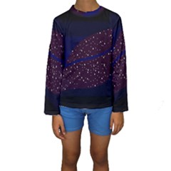 Contigender Flags Star Polka Space Blue Sky Black Brown Kids  Long Sleeve Swimwear by Mariart