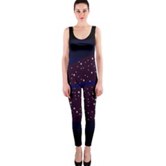 Contigender Flags Star Polka Space Blue Sky Black Brown Onepiece Catsuit by Mariart