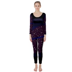 Contigender Flags Star Polka Space Blue Sky Black Brown Long Sleeve Catsuit by Mariart