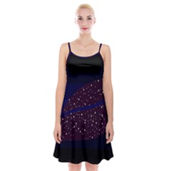 Contigender Flags Star Polka Space Blue Sky Black Brown Spaghetti Strap Velvet Dress