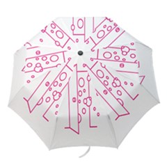 Deep Clean Bubbel Door Pink Polka Circle Folding Umbrellas