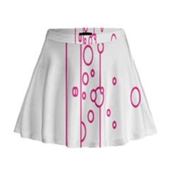 Deep Clean Bubbel Door Pink Polka Circle Mini Flare Skirt by Mariart