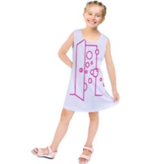 Deep Clean Bubbel Door Pink Polka Circle Kids  Tunic Dress by Mariart