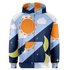 Day Night Moon Stars Cloud Stars Men s Zipper Hoodie by Mariart