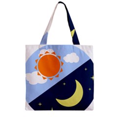 Day Night Moon Stars Cloud Stars Zipper Grocery Tote Bag by Mariart