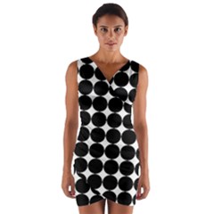 Dotted Pattern Png Dots Square Grid Abuse Black Wrap Front Bodycon Dress by Mariart