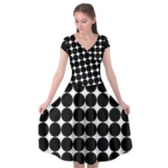 Dotted Pattern Png Dots Square Grid Abuse Black Cap Sleeve Wrap Front Dress