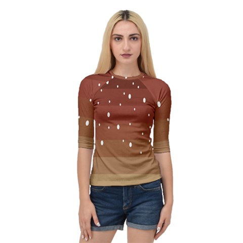 Fawn Gender Flags Polka Space Brown Quarter Sleeve Tee by Mariart