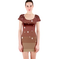 Fawn Gender Flags Polka Space Brown Short Sleeve Bodycon Dress by Mariart