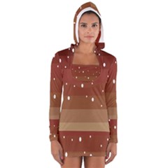 Fawn Gender Flags Polka Space Brown Women s Long Sleeve Hooded T-shirt