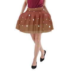 Fawn Gender Flags Polka Space Brown A-line Pocket Skirt by Mariart