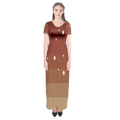 Fawn Gender Flags Polka Space Brown Short Sleeve Maxi Dress by Mariart