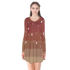 Fawn Gender Flags Polka Space Brown Flare Dress