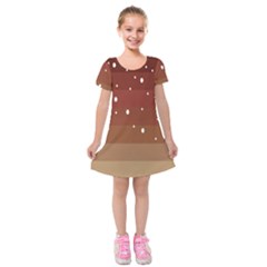 Fawn Gender Flags Polka Space Brown Kids  Short Sleeve Velvet Dress by Mariart