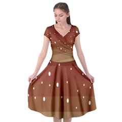 Fawn Gender Flags Polka Space Brown Cap Sleeve Wrap Front Dress by Mariart