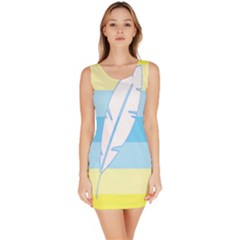 Feather Flags Sleeveless Bodycon Dress