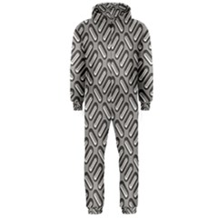 Capsul Another Grey Diamond Metal Texture Hooded Jumpsuit (men)  by Mariart