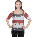 Girl Flags Plaid Red Black Women s Cutout Shoulder Tee View1