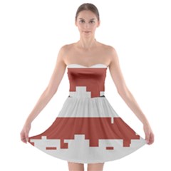 Girl Flags Plaid Red Black Strapless Bra Top Dress